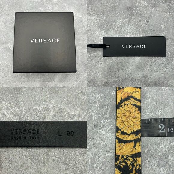 NWT Versace Teens La Medusa Hibiscus Print Reversible Belt Size L With Box main image 14